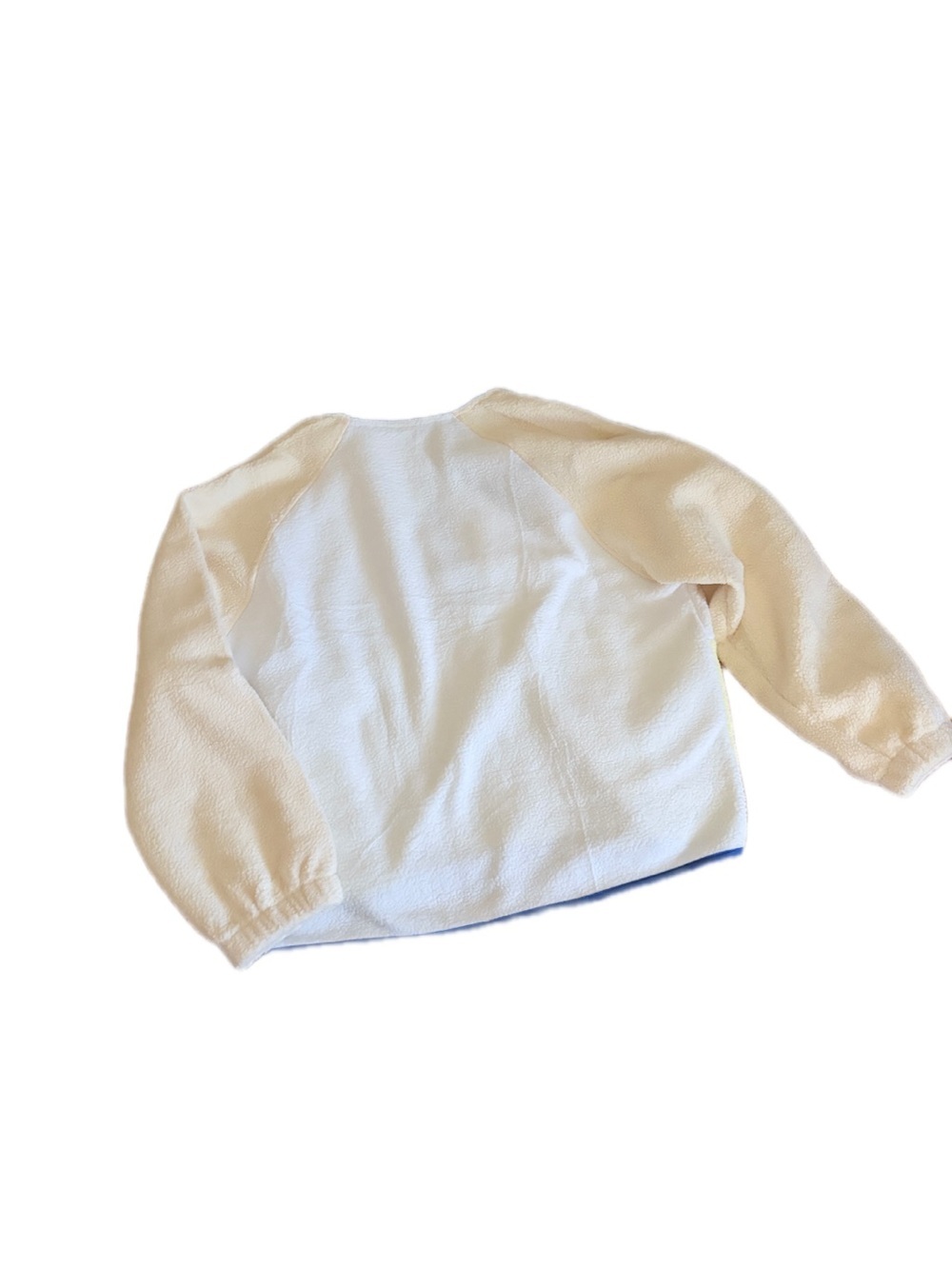 Colorblock Fleece Pullover Sweater in Cream, Yellow & Blue - Picture 2 of 3
